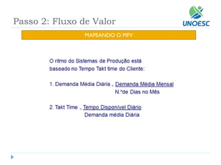 Passo 2: Fluxo de Valor 
MAPEANDO O MFV  