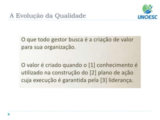 A Evolução da Qualidade  