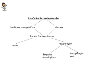 Insuficiência cardiovascular   Insuficiencia respiratória choque Parada Cardiopulmonar morte recuperação Sequelas neurologicas Recuperação total 
