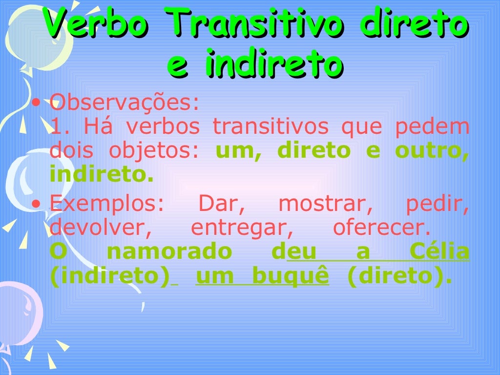 Classifique O Verbo Perder Quanto A Transitividade