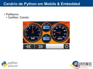 Cenário de Python em Mobile & Embedded
● PyMaemo
● CarMan, Canola
 