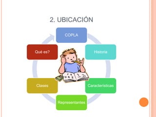 2. UBICACIÓN
COPLA

Qué es?

Historia

Clases

Características

Representantes

 