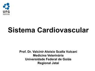 Sistema Cardiovascular
Prof. Dr. Valcinir Aloisio Scalla Vulcani
Medicina Veterinária
Universidade Federal de Goiás
Regional Jataí
 