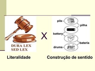 X
Literalidade Construção de sentido
 