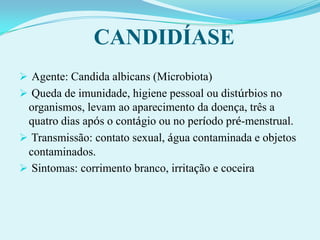  Nas mulheres, a bactéria normalmente infecta primeiramente o colo do útero.                 SINTOMAS:Sensação de queimação ou dor ao urinar