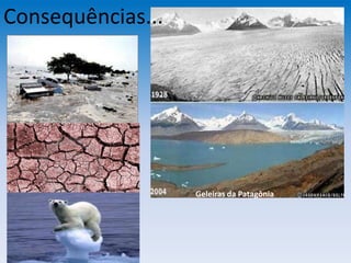 Consequências...
Geleiras da Patagônia
 