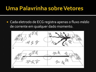    Cada eletrodo de ECG registra apenas o fluxo médio
    de corrente em qualquer dado momento.
 