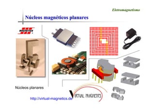 N
Nú
úcleos magn
cleos magné
éticos planares
ticos planares
Eletromagnetismo
Eletromagnetismo
Núcleos planares
http://virtual-magnetics.de
 