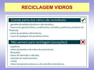 RECICLAGEM VIDROS
 