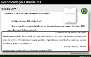 Barbosa AN, 2013
Início da TARV
Ministério da Saúde, Brasil - 2013
 