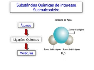 Substâncias Químicas de interesse
           Sucroalcooleiro


    Átomos



Ligações Químicas



    Moléculas
 