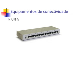 Equipamentos de conectividade
H U B ‘s
 