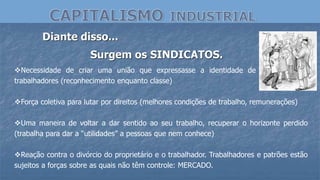 Surgimento do CAPITALISMO FINANCEIRO – grandes bancos controlando
indústrias por meio de compra de ações ou dependência fi...