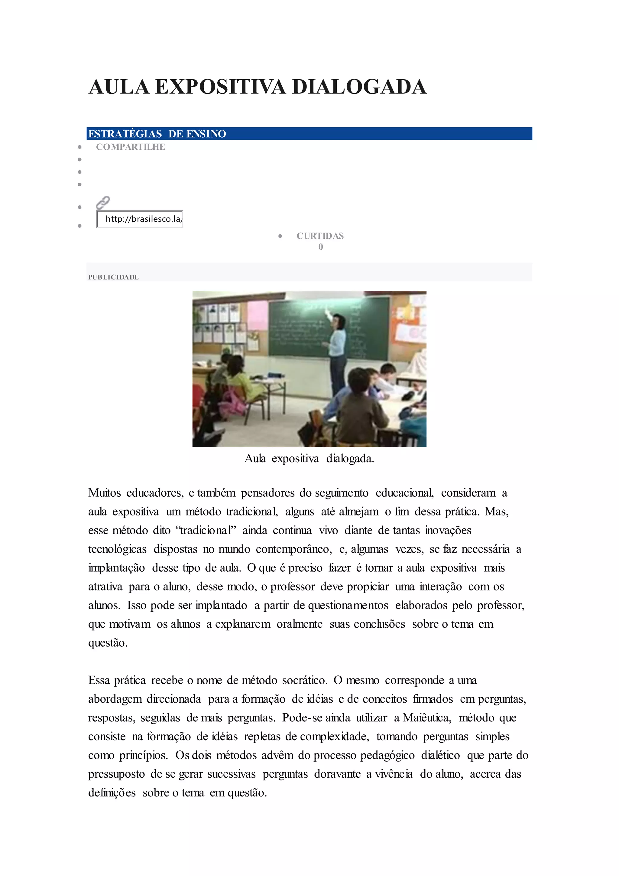 Aula expositiva dialogada | DOCX