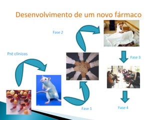 Desenvolvimento de um novo fármaco

               Fase 2




Pré clínicos
                                          Fase 3




                        Fase 1   Fase 4
 