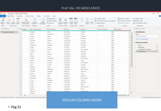 Prof. Me. RICARDO KRATZ
 Pág 21
Power BI
EXCLUIR COLUNAS VAZIAS
 