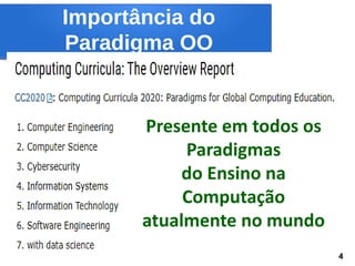 4
Presente em todos os
Paradigmas
do Ensino na
Computação
atualmente no mundo
Importância do
Paradigma OO
4
 