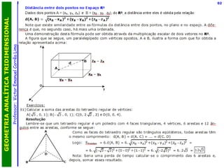 Professor:  Victor Emanuel Corrêa Lima GEOMETRIA ANALÍTICA TRIDIMENSIONAL 02 