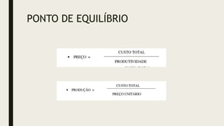 PONTO DE EQUILÍBRIO
 