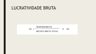 LUCRATIVIDADE BRUTA
 