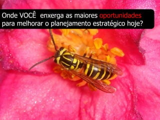 Onde VOCÊ enxerga as maiores oportunidades
para melhorar o planejamento estratégico hoje?
 