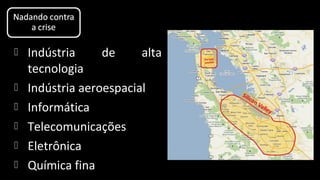  Indústria de alta
tecnologia
 Indústria aeroespacial
 Informática
 Telecomunicações
 Eletrônica
 Química fina
 