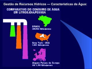 Gestão de Recursos Hídricos — Características da Água:   