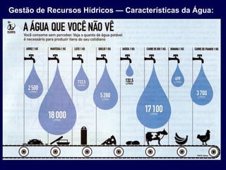 Gestão de Recursos Hídricos — Características da Água:   