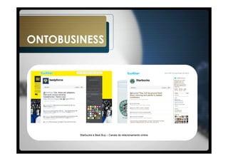 ONTOBUSINESS




        Starbucks e Best Buy – Canais de relacionamento online
 