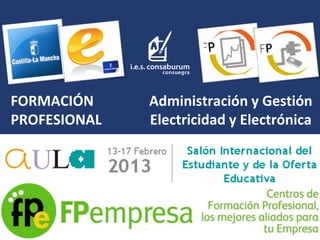 FORMACIÓN     Administración y Gestión
PROFESIONAL   Electricidad y Electrónica
 