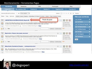 hQp://seekr.com.br/	
  
Título	
  do	
  post	
  
Monitoramento	
  –	
  Ferramentas	
  Pagas	
  
 
