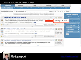hQp://seekr.com.br/	
  
Descrição	
  do	
  post	
  
Monitoramento	
  –	
  Ferramentas	
  Pagas	
  
 