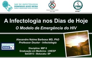 Alexandre Naime Barbosa MD, PhD
Professor Doutor - Infectologia
Disciplina: MIP II
Graduação em Medicina - UNESP
Set/2013 - Botucatu- SP
 