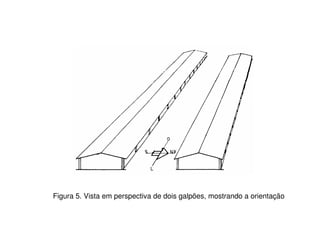 Figura 5. Vista em perspectiva de dois galpões, mostrando a orientação 
 