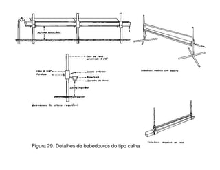 Figura 29. Detalhes de bebedouros do tipo calha
 