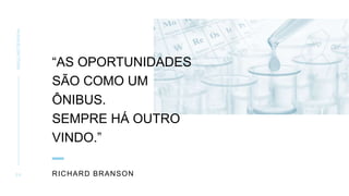 “AS OPORTUNIDADES
SÃO COMO UM
ÔNIBUS.
SEMPRE HÁ OUTRO
VINDO.”
RICHARD BRANSON
INSULINOTERAPIA
2 0
 