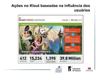 Ações no Klout baseadas na influência dos
                                 usuários
 
