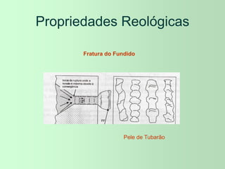 Propriedades Reológicas
Fratura do Fundido
Pele de Tubarão
 