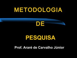 METODOLOGIAMETODOLOGIA
DEDE
PESQUISAPESQUISA
Prof. Araré de Carvalho Júnior
 