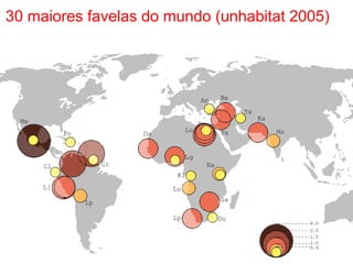 30 maiores favelas do mundo (unhabitat 2005)
 