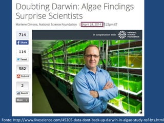 Fonte: http://www.livescience.com/45205-data-dont-back-up-darwin-in-algae-study-nsf-bts.html
 