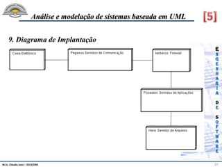 M.Sc. Cláudia Jovo – 2013/DMI 19
Análise e modelação de sistemas baseada em UML
9. Diagrama de Implantação
 