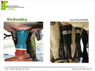 Química de Alimentos IIProf.&Fabio&Macedo&da&Costa
Fonte: Manual SENAROrdenha
 