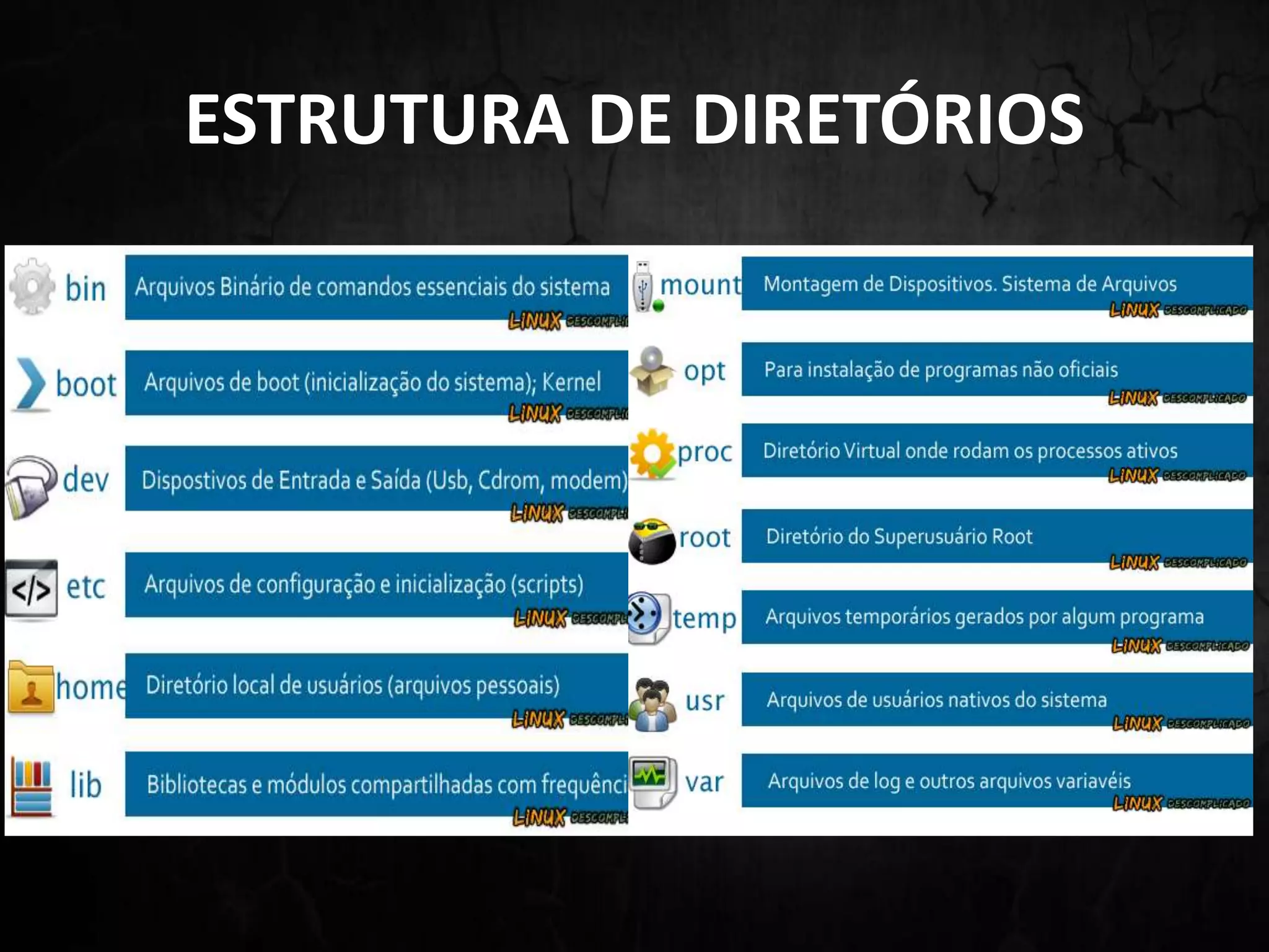 ESTRUTURA DE DIRETÓRIOS
 