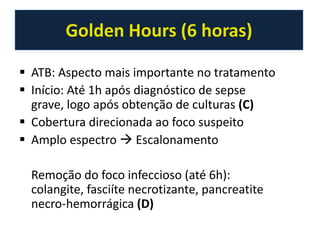 EndotoxinasLiberação de citocinas pró inflamatórias: TNF-alfa e IL1Ativação LeucocitáriaDisfunção EndotelialConsumo local de oxigênio e Liberação da ElastaseNeutrofílicaAtivação do sistema complementoLiberação de Óxido NítricoVasodilatação Periférica Lesão TissularDisfunção HematológicaDisfunção RespiratóriaDisfunção RenalDisfunção Cardiovascular