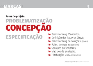 Projeto Gráfico • | IED | BR | SP | Fabio Silveira
Design Gráfico4
nome
escolha bem o
da sua marca
distinguibilidade: ele se destaca na multidão, além dos outros
nomes da sua categoria? Existe uma definição clara que separa o
texto comum do discurso?
brevidade: é curto o suficiente para ser lembrado e usado? Resiste
a um apelido? Nomes muito compridos podem ser reduzidos a
iniciais não-comunicativas.
conveniência: está alinhado com o propósito, objetivos estratégicos
e posicionamento da empresa e ou serviço?
grafia e pronúncia fácil: as pessoas conseguem soletrar depois de
ouví-lo? é de fácil pronúncia depois de escrito? Um nome não deve
ser um teste de pronúncia.
 