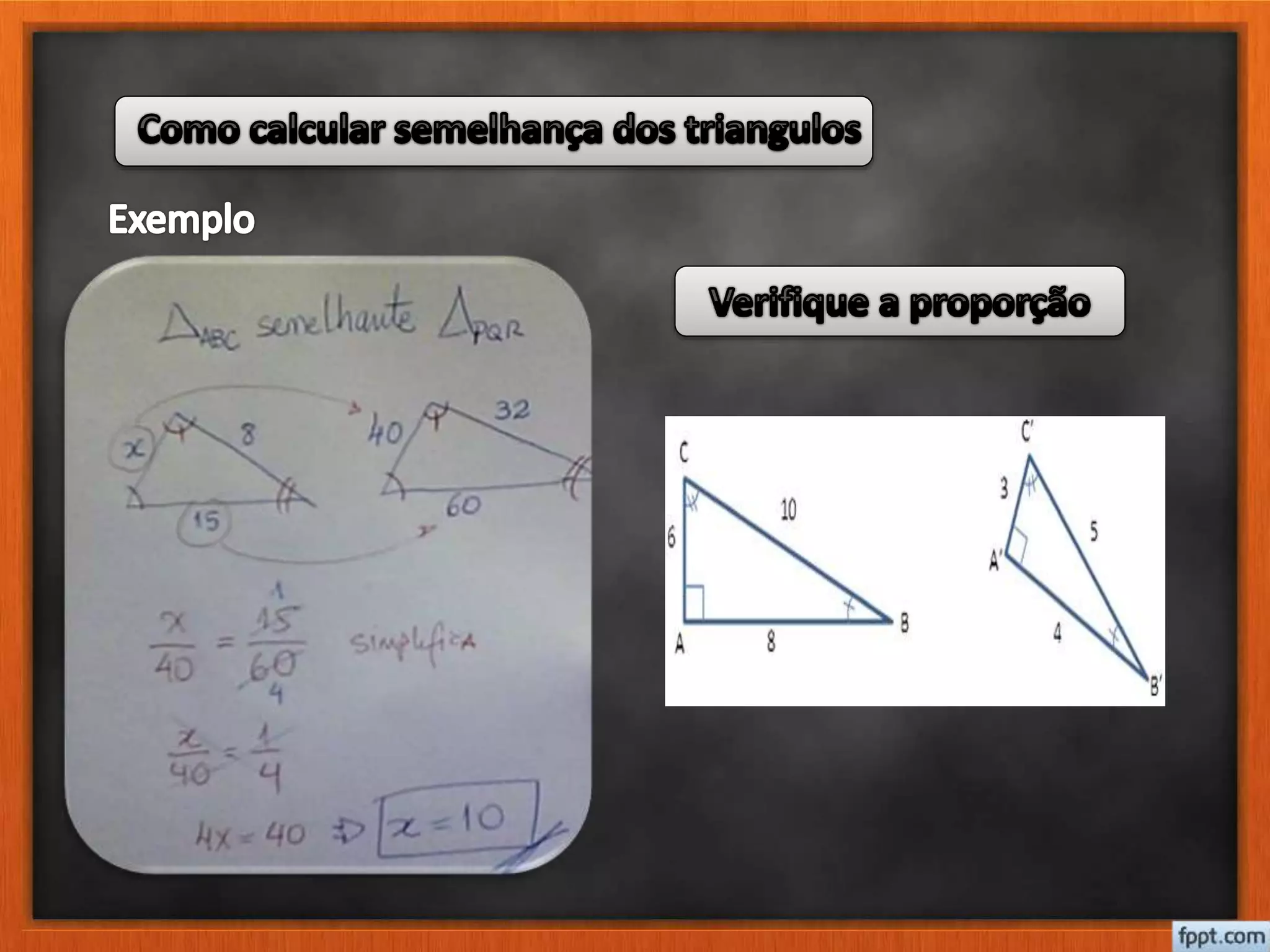 Aula matematica teorema de tales , semelhança dos triangulos | PPT