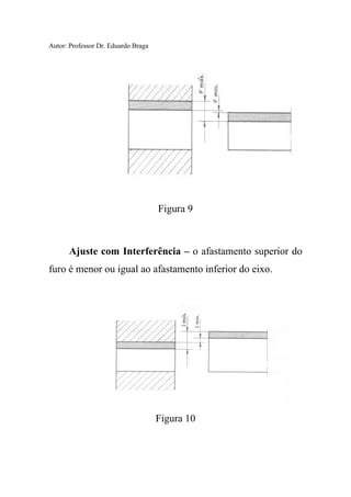 Autor: Professor Dr. Eduardo Braga
Figura 9
Ajuste com Interferência – o afastamento superior do
furo é menor ou igual ao afastamento inferior do eixo.
Figura 10
 
