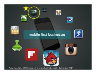 Fonte: Presentation “MEC: the only way to be creative is to be mobile – Cannes Lions 2012”
 