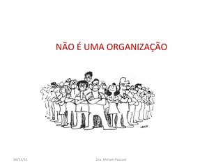 NÃO É UMA ORGANIZAÇÃO 06/11/11 Dra. Miriam Pascoal  
